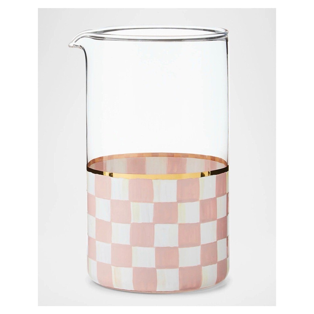 Mackenzie Childs Rosy check Mixing Glass*New